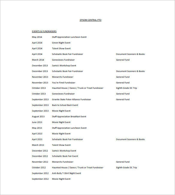 Donation List Template 8 Free Word Excel PDF Format Download 