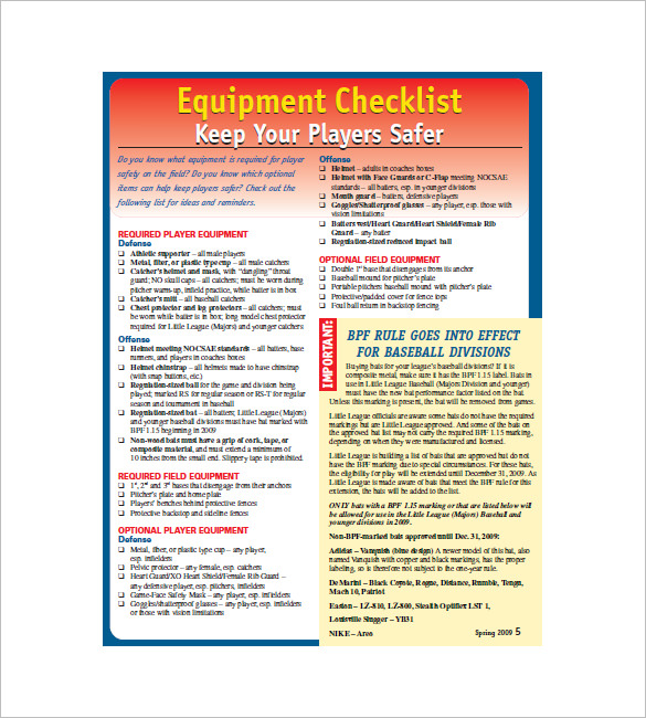 Equipment List Template - 10+ Free Word, Excel, PDF Format Download!