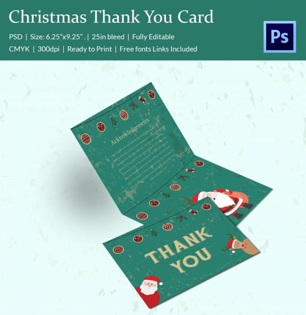 christmas ornament thank you card template photoshop psd