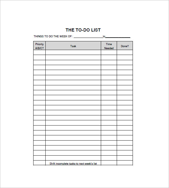 Things To Do List Template from images.template.net