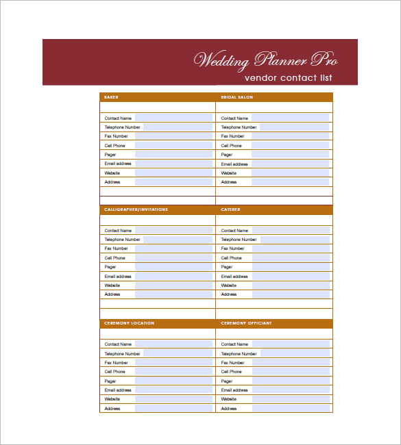 Wedding Guest List Template – 10+ Free Word, Excel, Pdf Format Download 