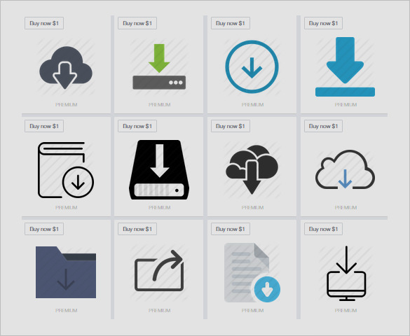 multiple download icons collection