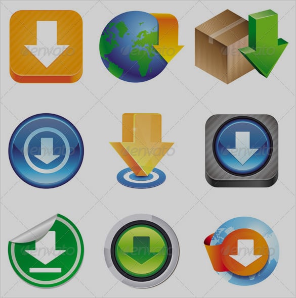 modern download icons set