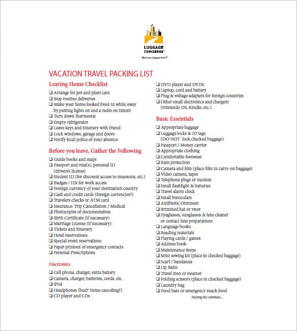 packing-list-for-vacation