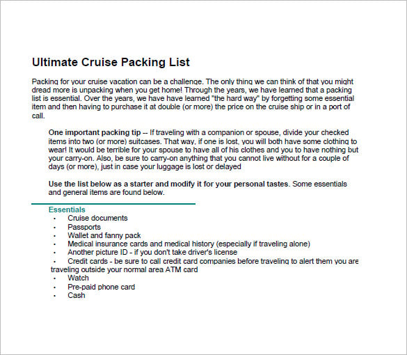 cruise-packing-list
