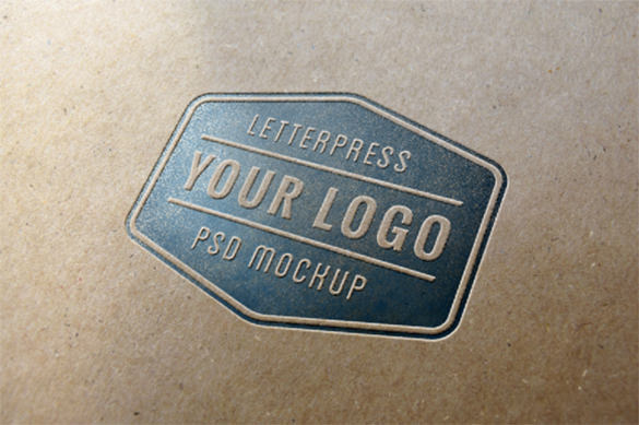 letterpress photoshop documents logo