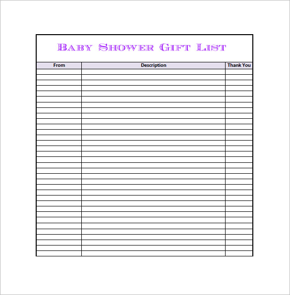 22 Baby Shower Wish List Template Excel Templates