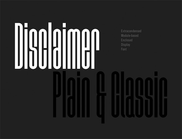 disclaimer modern font for designers