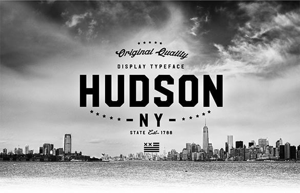 hudson ny free stylish baseball font
