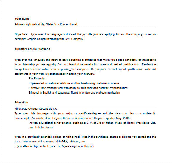 Combination Resume Template 9+ Free Word, Excel, PDF Format Download