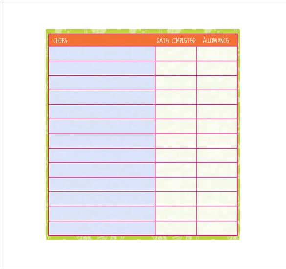 Chore List Template - 10+ Free Word, Excel, PDF Format Download | Free