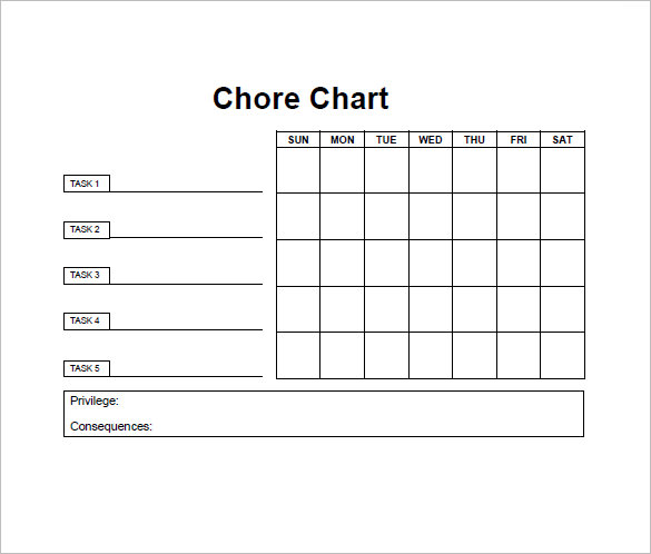 Chore List Template - 10+ Free Word, Excel, PDF Format Download