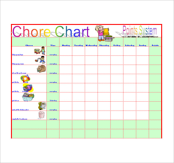 chore list template word