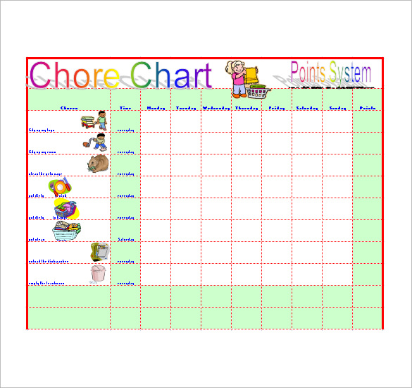 Chore List Template 10 Free Word Excel PDF Format Download