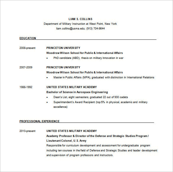 military chief executive officer resume word free download