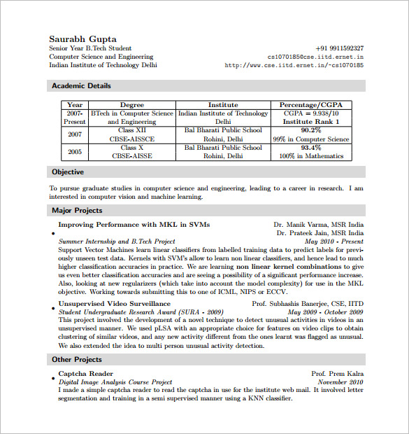 Latex Resume Template 7+ Free Word, Excel, PDF Free Download! Free