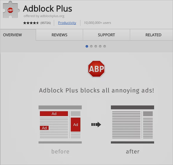 adblock plus chrome extension