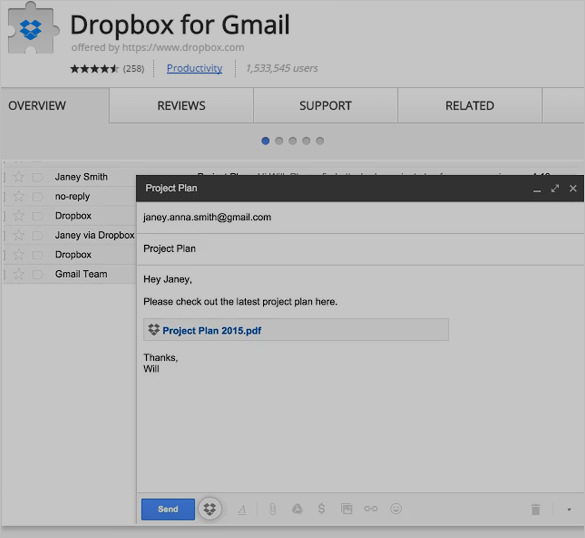 dropbox for gmail