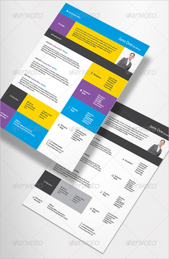 indesign contemporary resume template