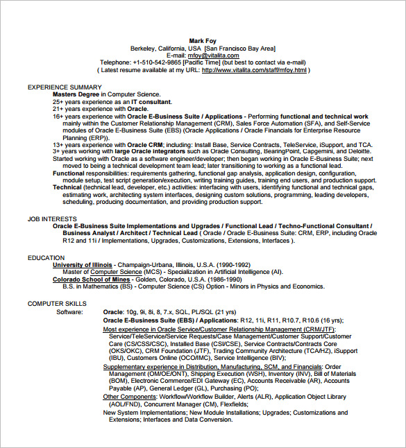 technical business analyst resume pdf free download