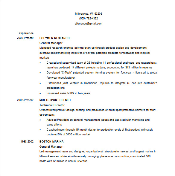 Business Resume Template 11+ Free Word, Excel, PDF Format Download!
