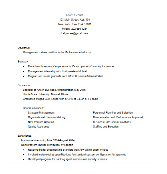 Business Resume Template – 11+ Free Word, Excel, PDF Format Download ...