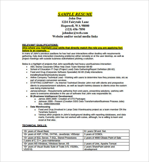 business-intelligence-resume-pdf-free-download