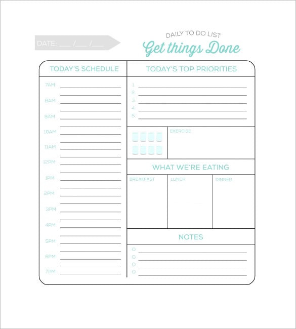 Daily Task List Template 9  Free Word Excel PDF Format Download