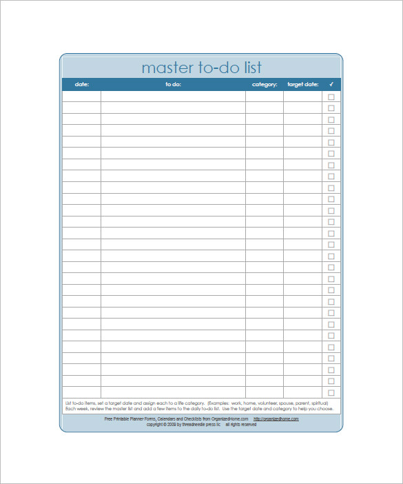 Weekly To Do List Template 6 Free Word Excel PDF Format Download Free Premium Templates