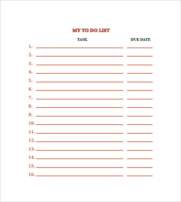 Weekly To Do List Template - 6+ Free Word, Excel, PDF ...