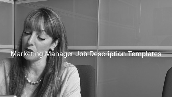 marketing manager job description templates