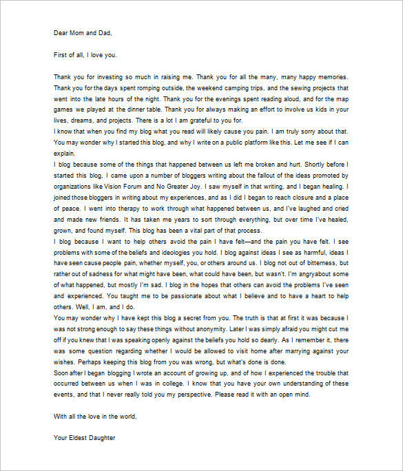 Letter Thank You To Parents How To Write A Thank You Letter To Your Parents