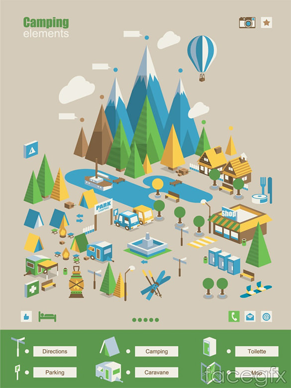 creative camp infographic elements for free