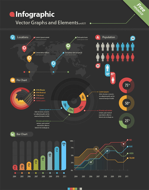 free-infographic-vector-graphs-template