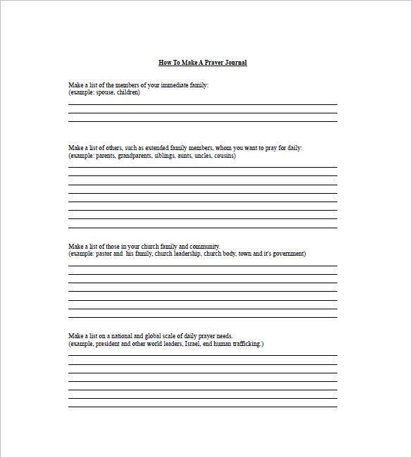 Prayer List Template 8 Free Word Excel PDF Format