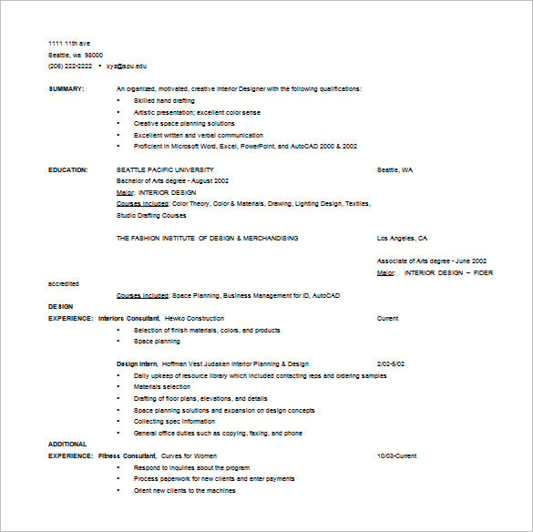 designer resume template