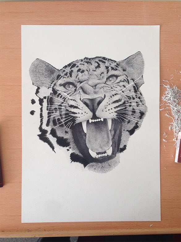 casatla xavier leopard pointillism art