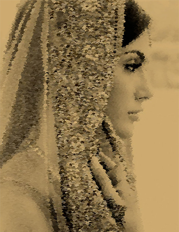 beautiful bride pointillism art