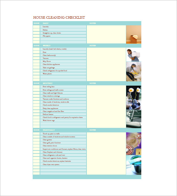 Cleaning List Template – 10+ Free Word, Excel, PDF Format Download ...