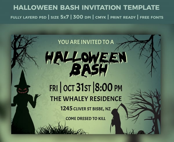 halloween birthday party invitation