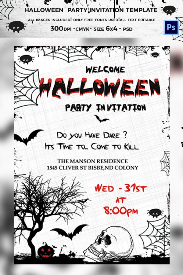 Halloween Invitation Template Free