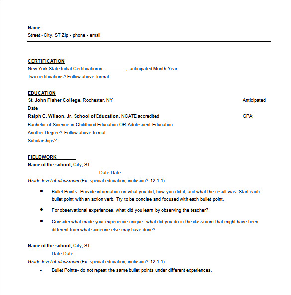 One Page Resume Template - 12+ Free Word, Excel, PDF Format Download