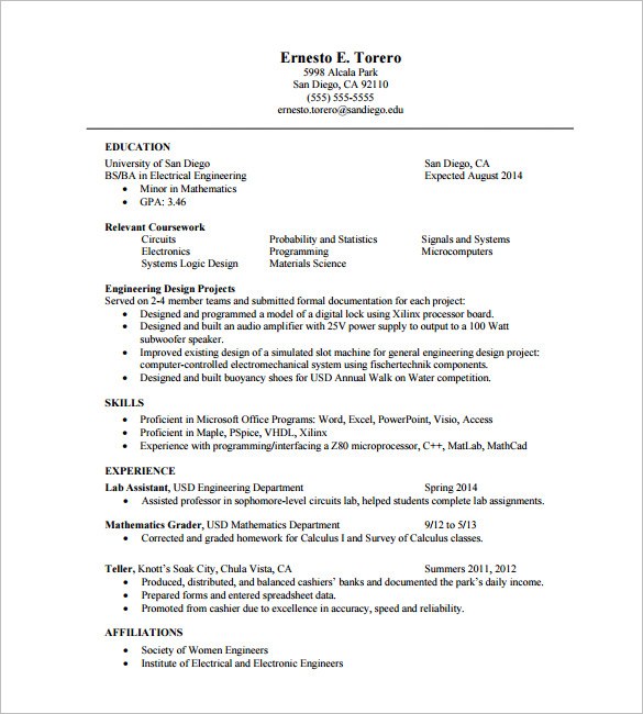 One Page Resume Template - 11+ Free Word, Excel, PDF Format Download!