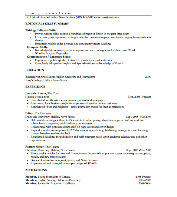 One Page Resume Template - 11+ Free Word, Excel, PDF Format Download!