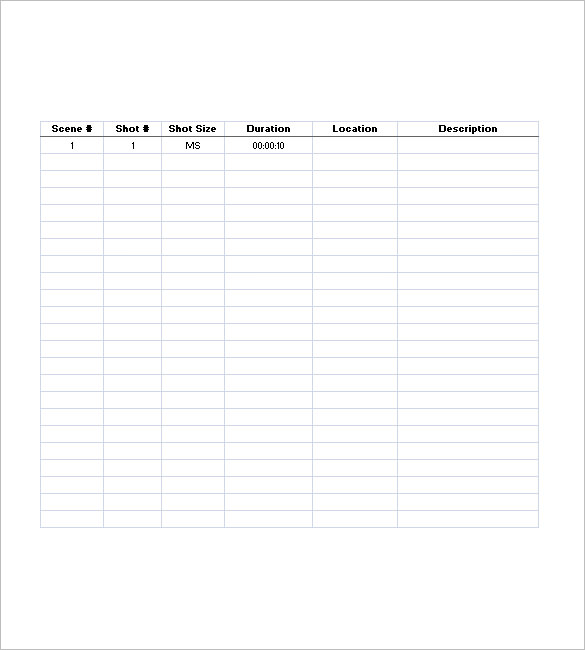Shot List Template - 12+ Free Sample, Example, Format | Free & Premium ...