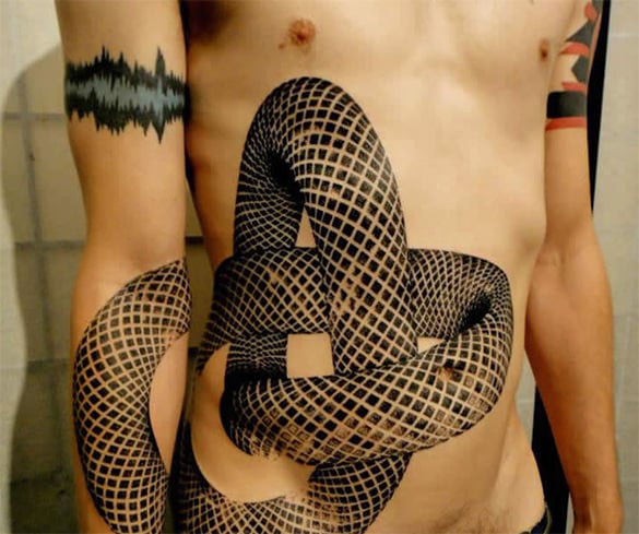 3d-snake-on-body-tattoo