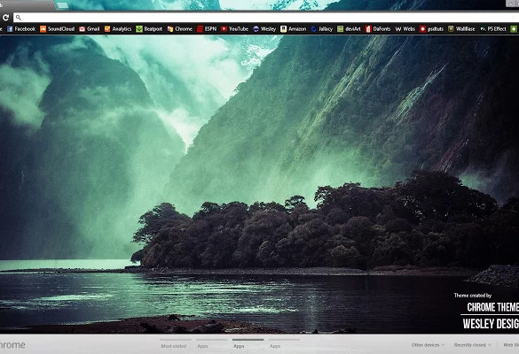 cool waters valley chrome background