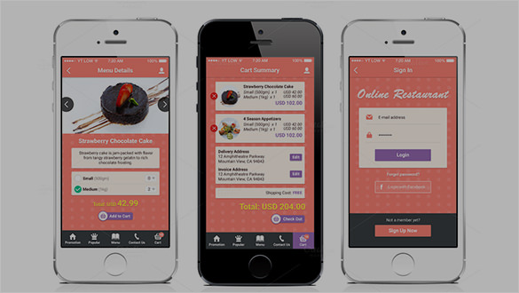 restaurant mobile app designs