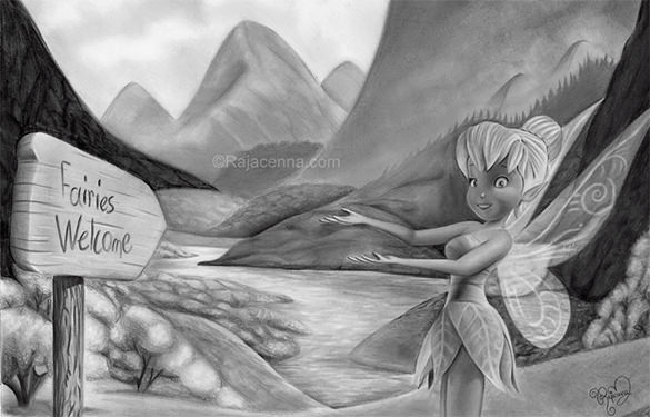 fairy cartoon pencil drawing for free