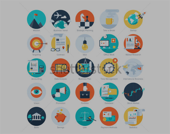 creative business icons for vector